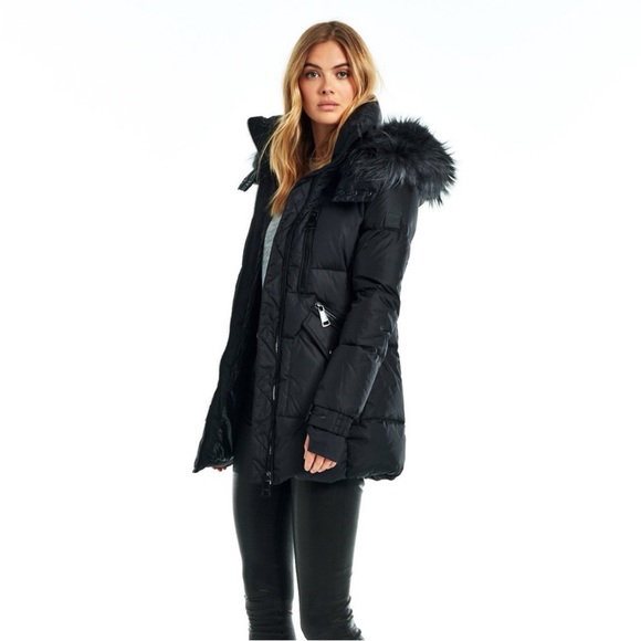 SAM. Fur Cruiser Parka Coat Puffer XS Black - Picture 2 of 7